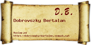 Dobrovszky Bertalan névjegykártya