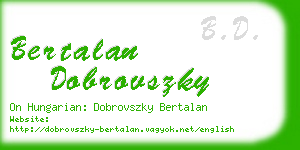 bertalan dobrovszky business card